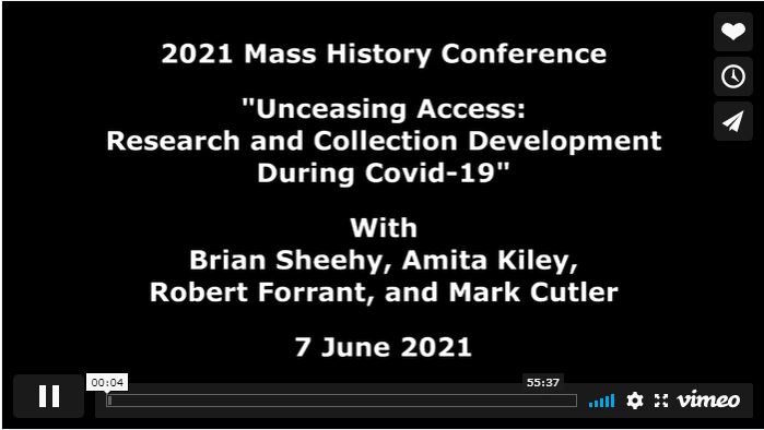 Mass History Conference – Unceasing Access